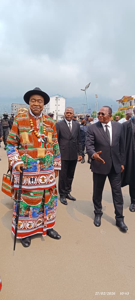 Min. Bidoung MKPATT, representing the Prime Minister Head Of Government with the Governor, arriving the ceremonial ground